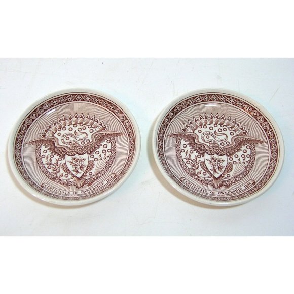 Alfred Meakin Fair Winds Coaster 4 1/4" Plates Staffordshire England, Set of Two - Picture 1 of 4
